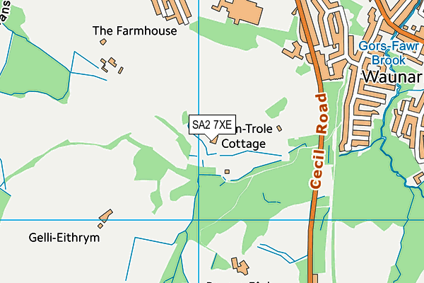 SA2 7XE map - OS VectorMap District (Ordnance Survey)