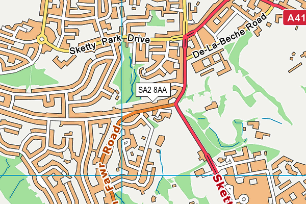 SA2 8AA map - OS VectorMap District (Ordnance Survey)