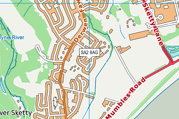 SA2 8AG map - OS VectorMap District (Ordnance Survey)