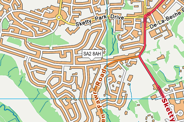 SA2 8AH map - OS VectorMap District (Ordnance Survey)