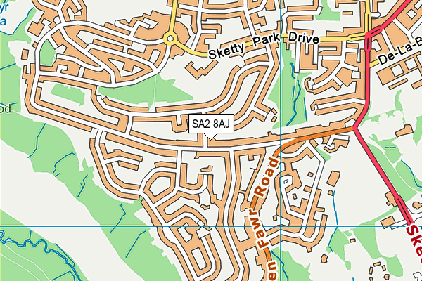 SA2 8AJ map - OS VectorMap District (Ordnance Survey)