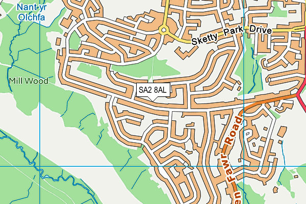 SA2 8AL map - OS VectorMap District (Ordnance Survey)