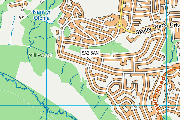 SA2 8AN map - OS VectorMap District (Ordnance Survey)