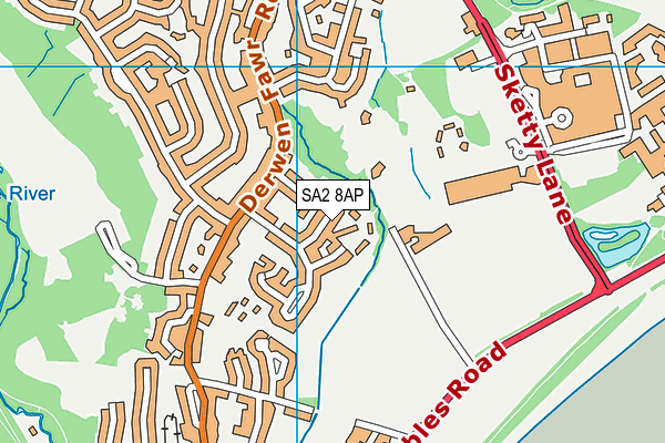 SA2 8AP map - OS VectorMap District (Ordnance Survey)