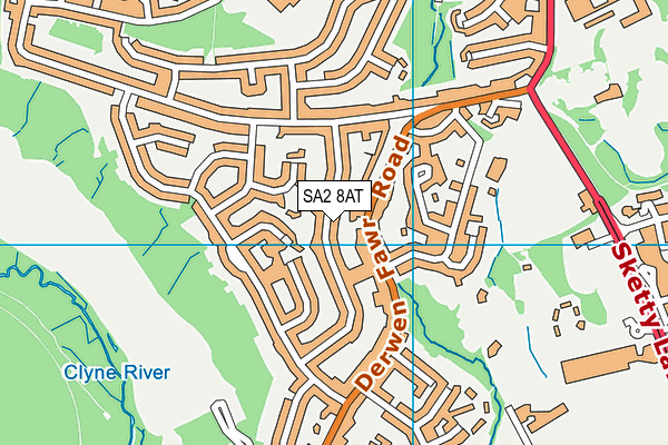 SA2 8AT map - OS VectorMap District (Ordnance Survey)