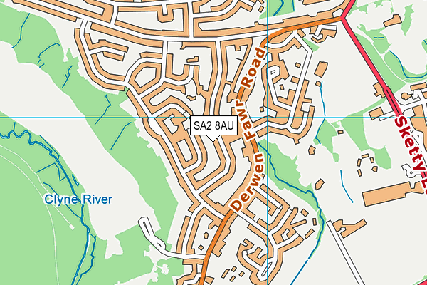 SA2 8AU map - OS VectorMap District (Ordnance Survey)