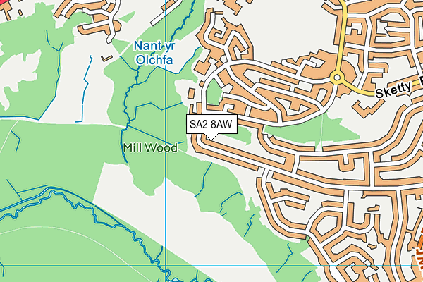 SA2 8AW map - OS VectorMap District (Ordnance Survey)