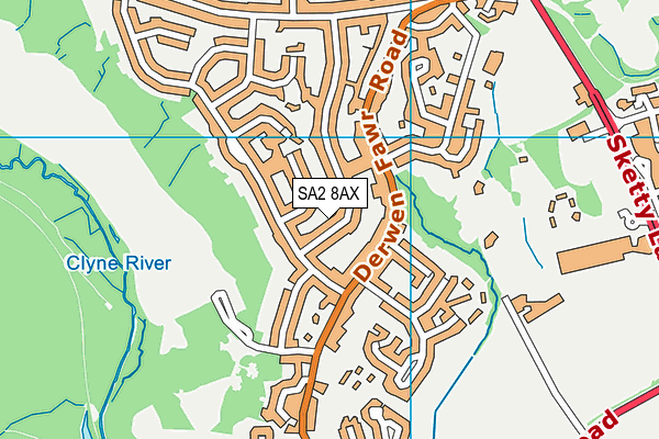 SA2 8AX map - OS VectorMap District (Ordnance Survey)
