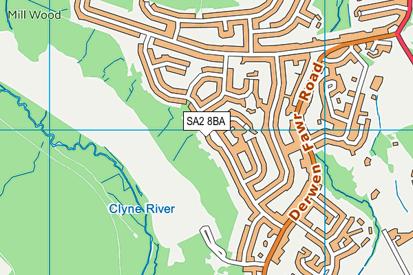 SA2 8BA map - OS VectorMap District (Ordnance Survey)