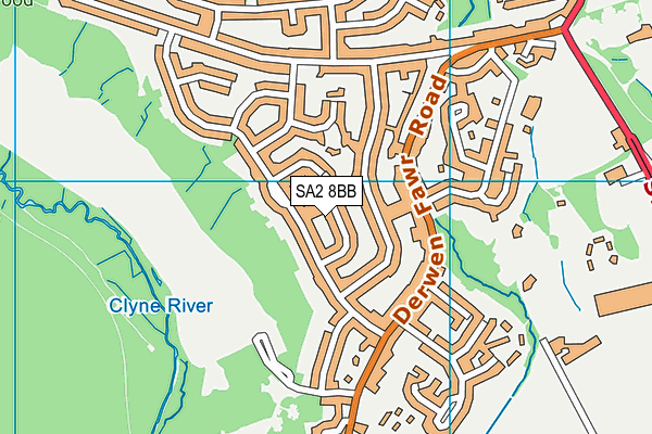 SA2 8BB map - OS VectorMap District (Ordnance Survey)