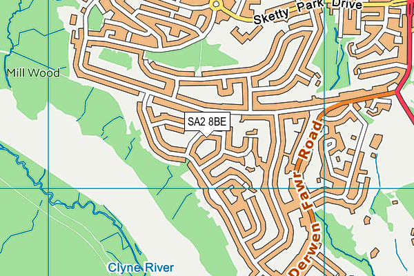 SA2 8BE map - OS VectorMap District (Ordnance Survey)