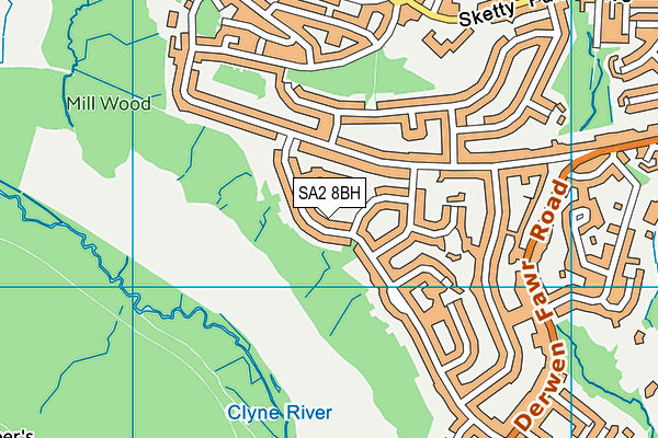 SA2 8BH map - OS VectorMap District (Ordnance Survey)