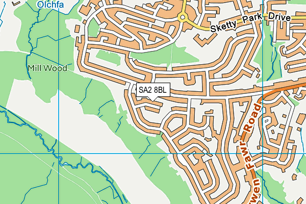 SA2 8BL map - OS VectorMap District (Ordnance Survey)