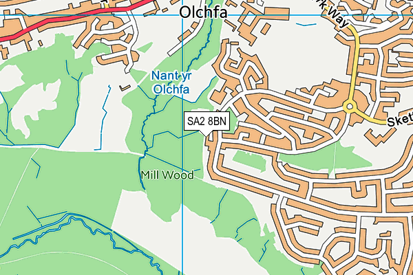 SA2 8BN map - OS VectorMap District (Ordnance Survey)