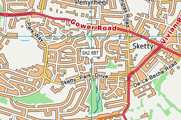 SA2 8BT map - OS VectorMap District (Ordnance Survey)
