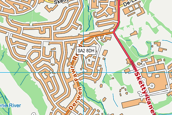SA2 8DH map - OS VectorMap District (Ordnance Survey)