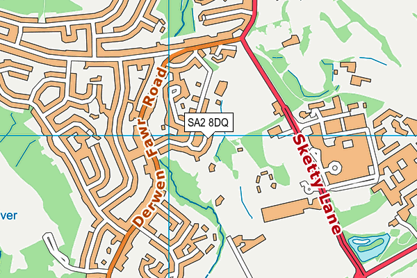 SA2 8DQ map - OS VectorMap District (Ordnance Survey)