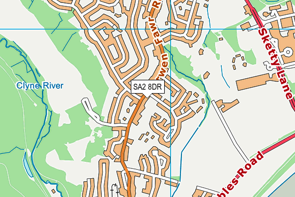 SA2 8DR map - OS VectorMap District (Ordnance Survey)