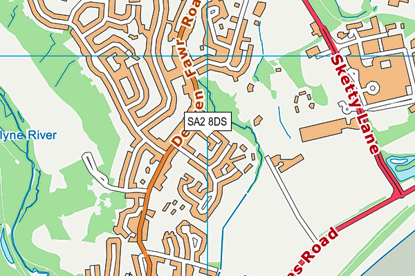 SA2 8DS map - OS VectorMap District (Ordnance Survey)