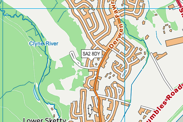 SA2 8DY map - OS VectorMap District (Ordnance Survey)