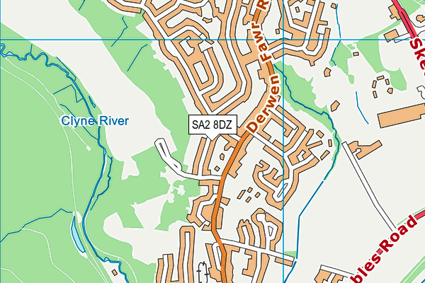 SA2 8DZ map - OS VectorMap District (Ordnance Survey)