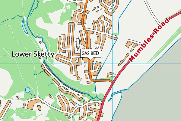 SA2 8ED map - OS VectorMap District (Ordnance Survey)