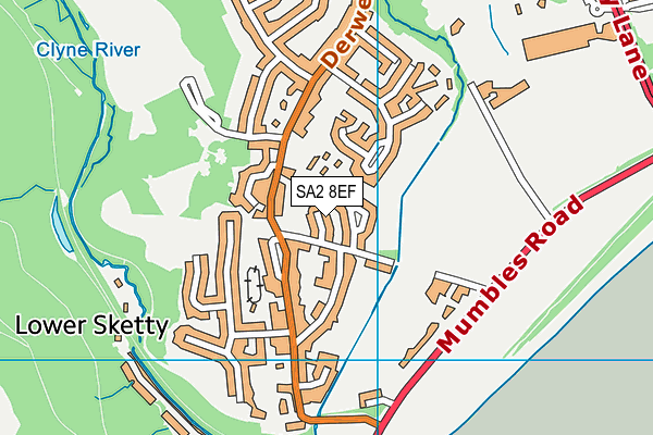 SA2 8EF map - OS VectorMap District (Ordnance Survey)