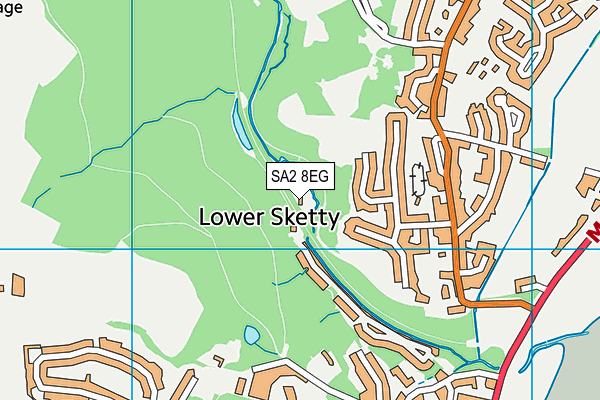 SA2 8EG map - OS VectorMap District (Ordnance Survey)