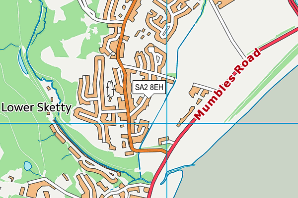 SA2 8EH map - OS VectorMap District (Ordnance Survey)