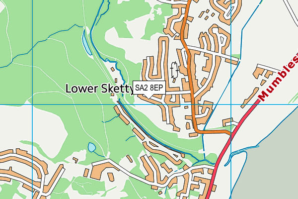 SA2 8EP map - OS VectorMap District (Ordnance Survey)