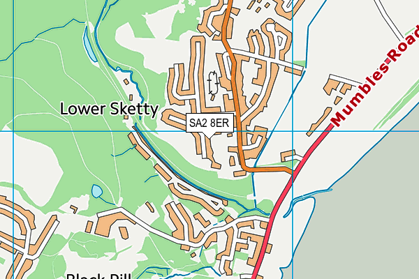 SA2 8ER map - OS VectorMap District (Ordnance Survey)