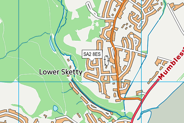 SA2 8ES map - OS VectorMap District (Ordnance Survey)