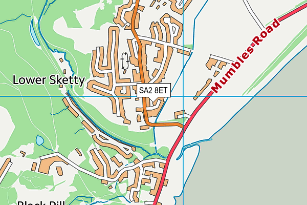 SA2 8ET map - OS VectorMap District (Ordnance Survey)
