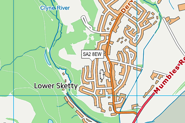SA2 8EW map - OS VectorMap District (Ordnance Survey)