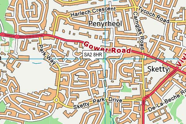 SA2 8HR map - OS VectorMap District (Ordnance Survey)