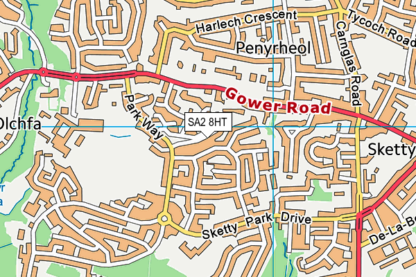 SA2 8HT map - OS VectorMap District (Ordnance Survey)