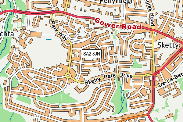 SA2 8JN map - OS VectorMap District (Ordnance Survey)