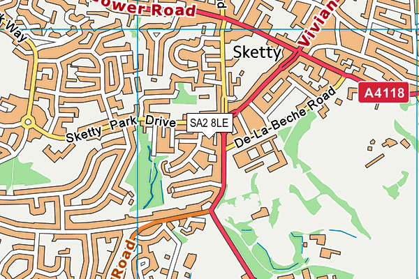SA2 8LE map - OS VectorMap District (Ordnance Survey)
