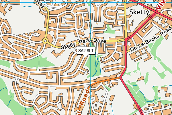 SA2 8LT map - OS VectorMap District (Ordnance Survey)