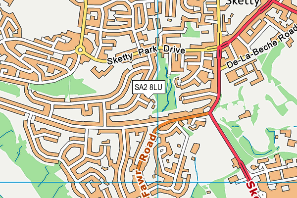 SA2 8LU map - OS VectorMap District (Ordnance Survey)
