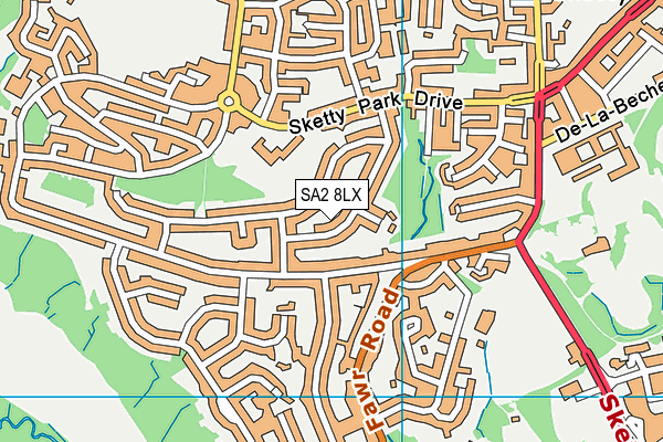 SA2 8LX map - OS VectorMap District (Ordnance Survey)