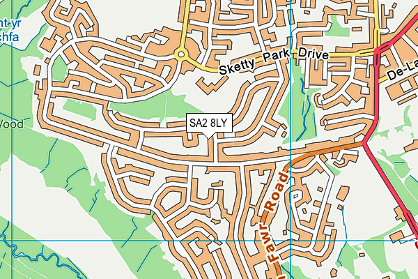 SA2 8LY map - OS VectorMap District (Ordnance Survey)
