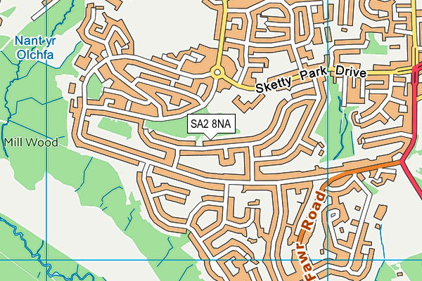 SA2 8NA map - OS VectorMap District (Ordnance Survey)
