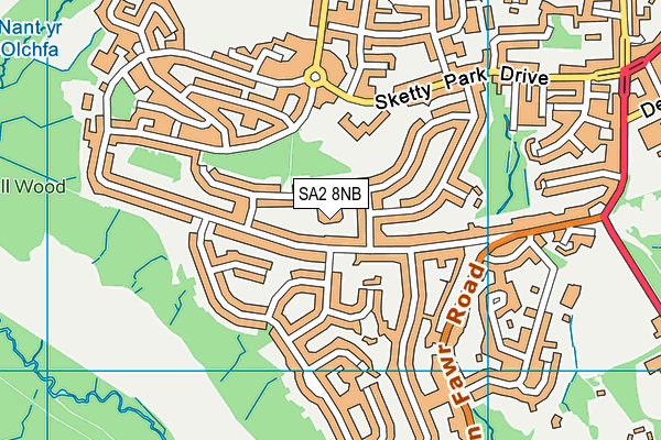 SA2 8NB map - OS VectorMap District (Ordnance Survey)