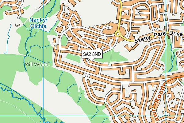SA2 8ND map - OS VectorMap District (Ordnance Survey)