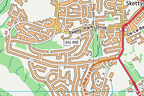 SA2 8NE map - OS VectorMap District (Ordnance Survey)