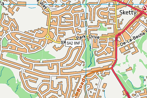 SA2 8NF map - OS VectorMap District (Ordnance Survey)