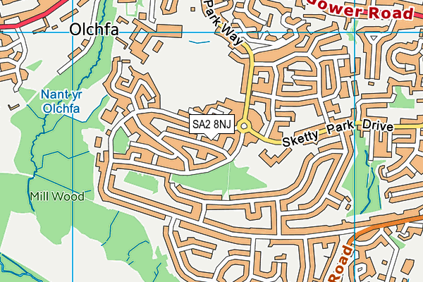 SA2 8NJ map - OS VectorMap District (Ordnance Survey)