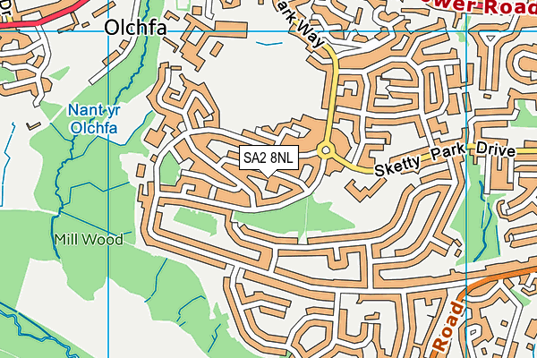 SA2 8NL map - OS VectorMap District (Ordnance Survey)