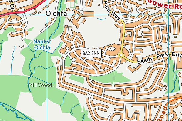 SA2 8NN map - OS VectorMap District (Ordnance Survey)